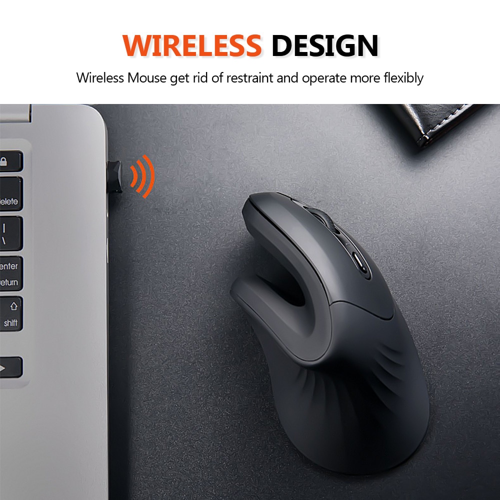 Bluetooth USB Vertical Holding Ergonomic Mouse