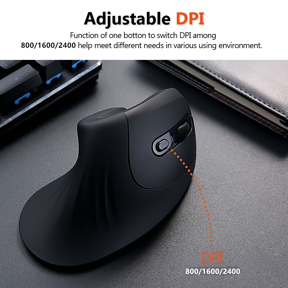 Bluetooth USB Vertical Holding Ergonomic Mouse