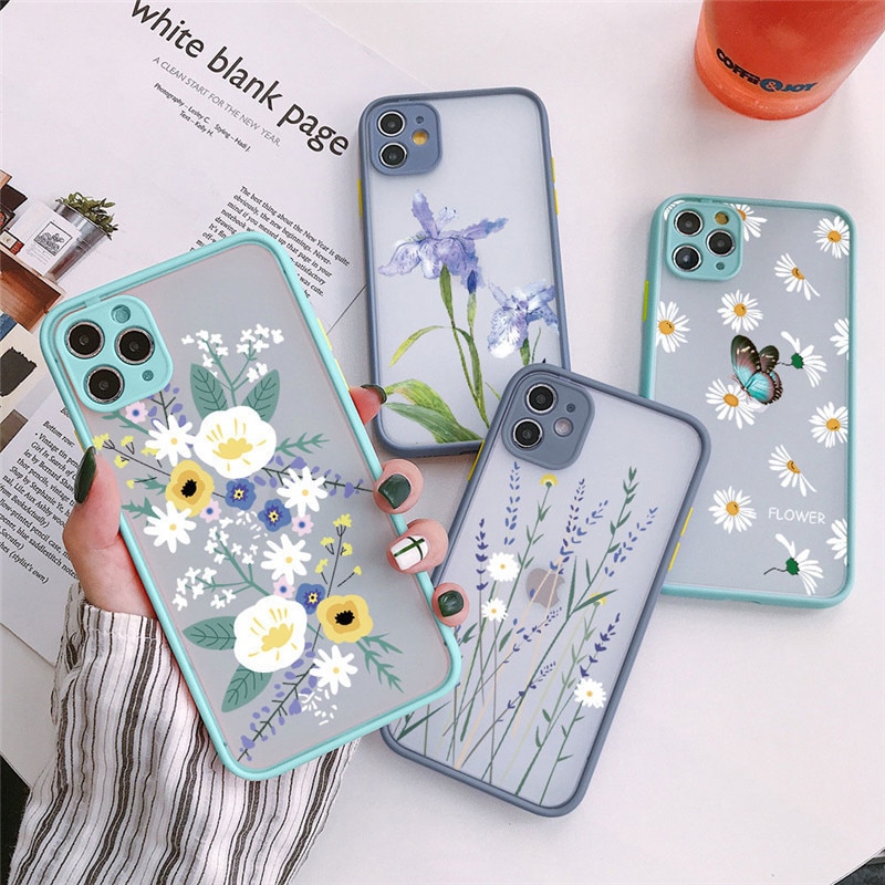 Women's Floral Transparent Cover for Samsung
